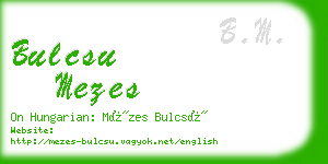 bulcsu mezes business card